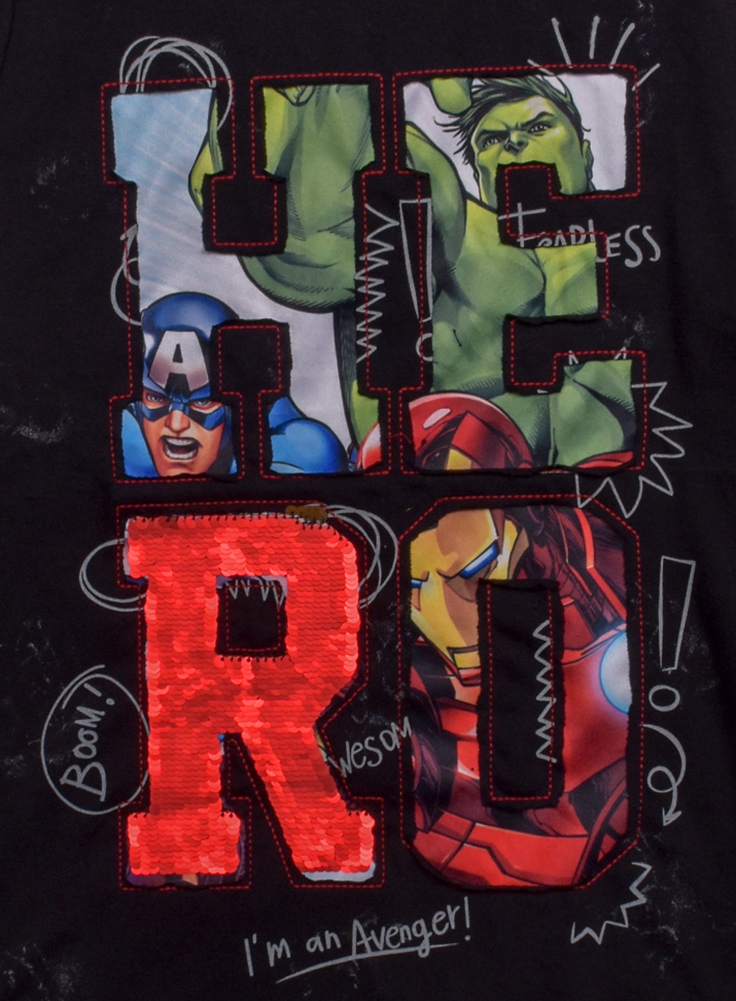 Marvel Hero Boys Sequin T Shirt