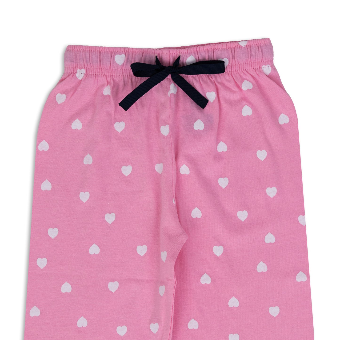 My Pink Heart Super Soft Pure Cotton Night Suit Lazy Loungewear Pyjama Set