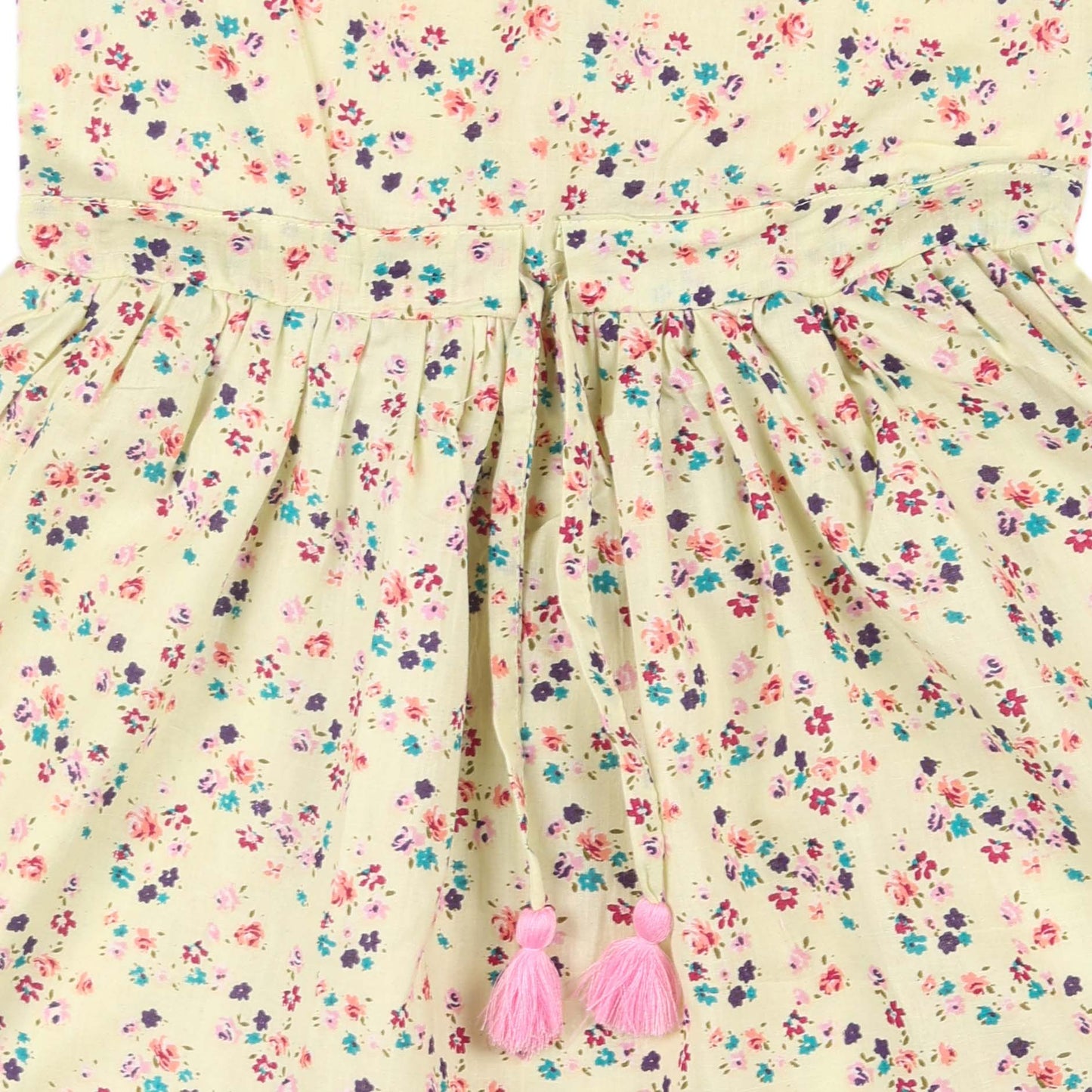 Minty Green Floral Print Princess Dress with Fly Sleeve Vintage And Party Wear