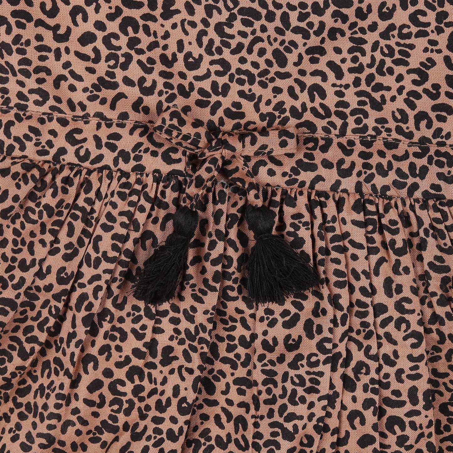 Leopard Print Princess Dress with Fly Sleeve Vintage And Party Wear