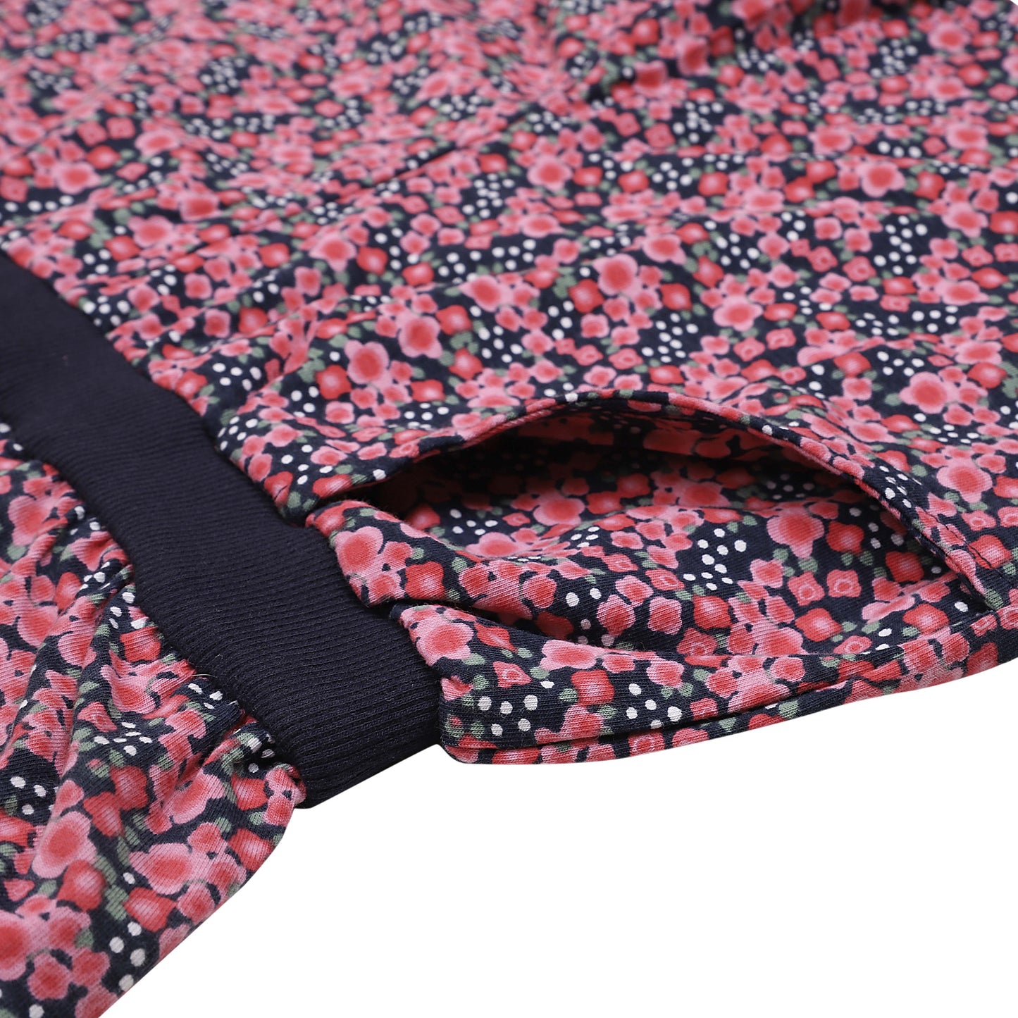 Girls Pink Cotton Floral Playsuit