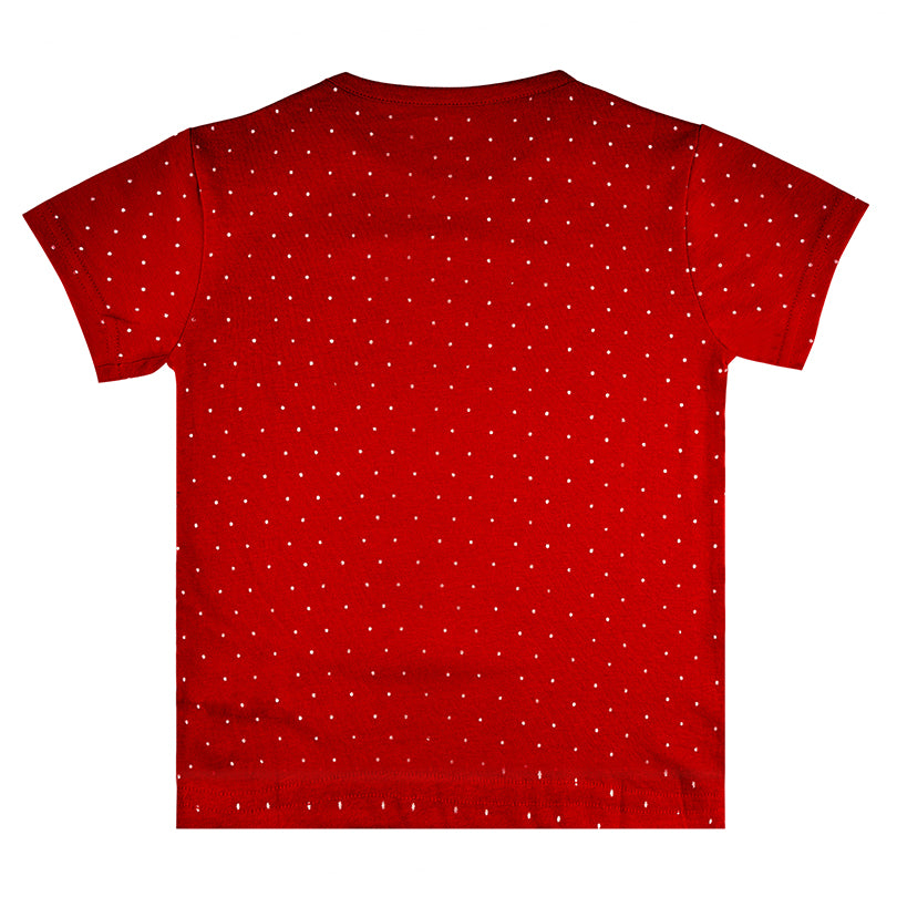 Christmas Vibes Girls Red Party T Shirt