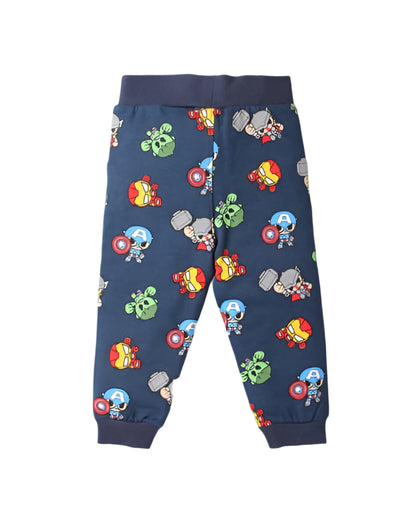 Avengers Print Multi Purpose Joggers With Drawstring Waist And Insert Pockets