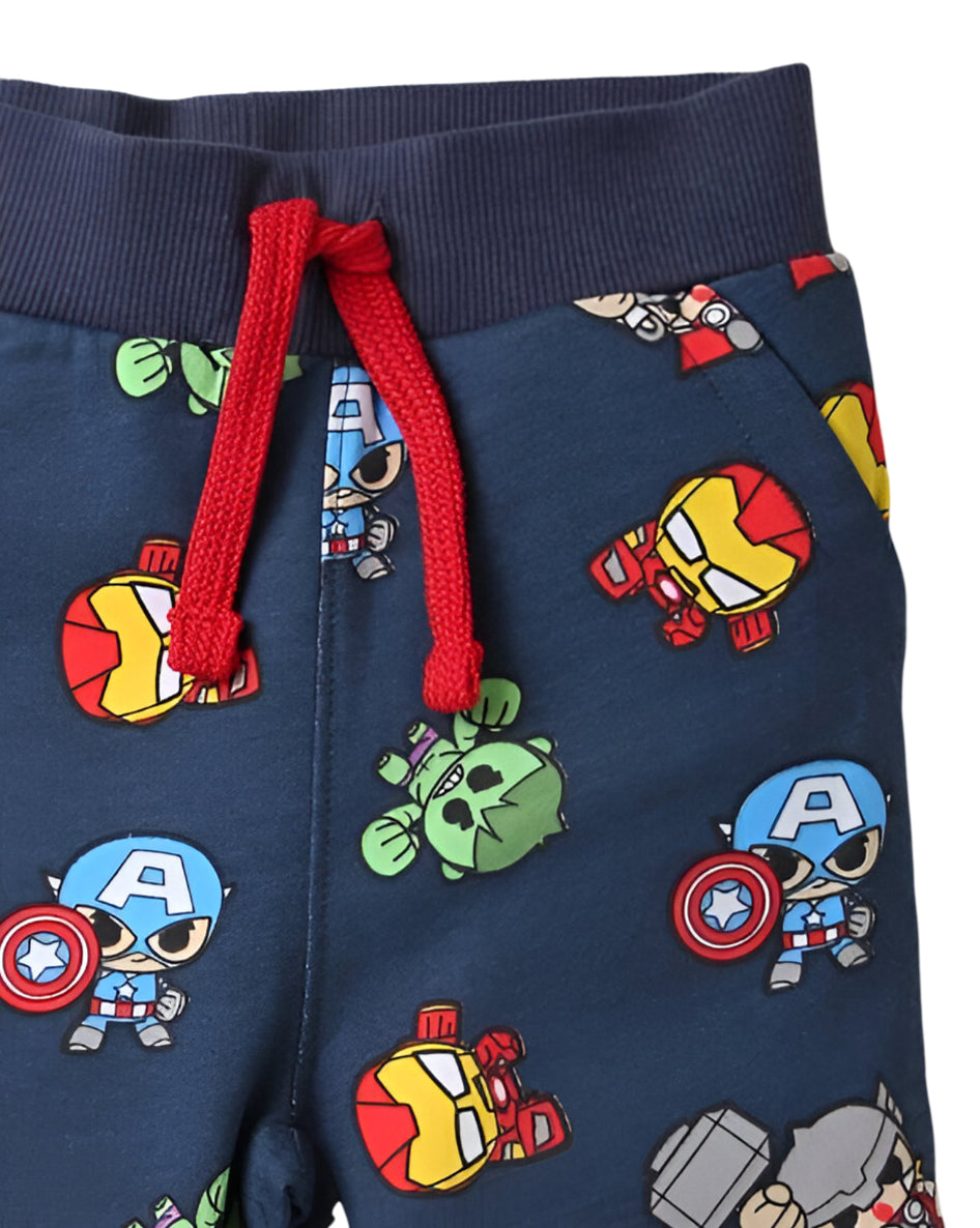 Avengers Print Multi Purpose Joggers With Drawstring Waist And Insert Pockets