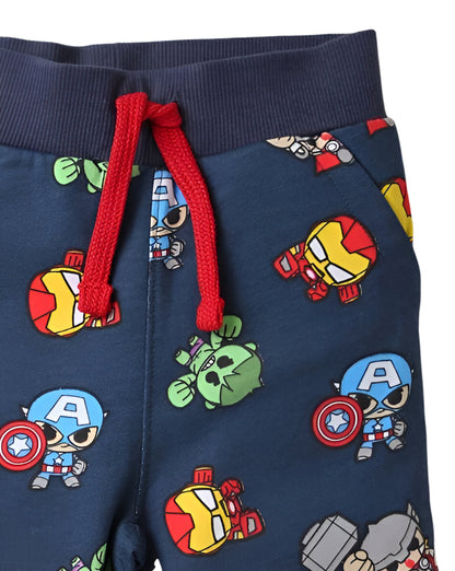 Avengers Print Multi Purpose Joggers With Drawstring Waist And Insert Pockets