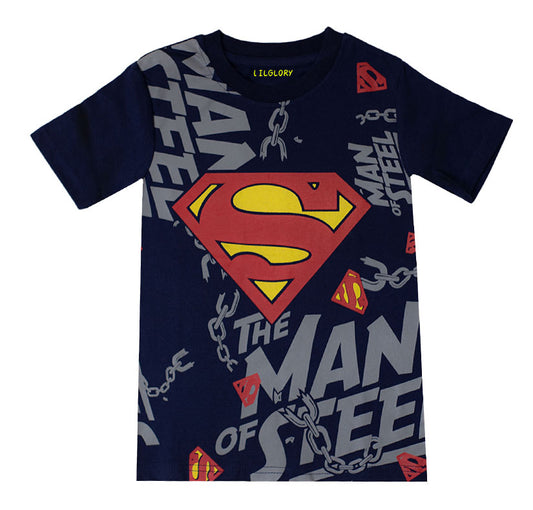 Marvel Superman Boys Navy Blue T Shirt