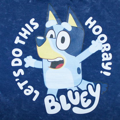 Bluey Dance Mode Smart Stone Wash Drop Shoulder Shorty Set