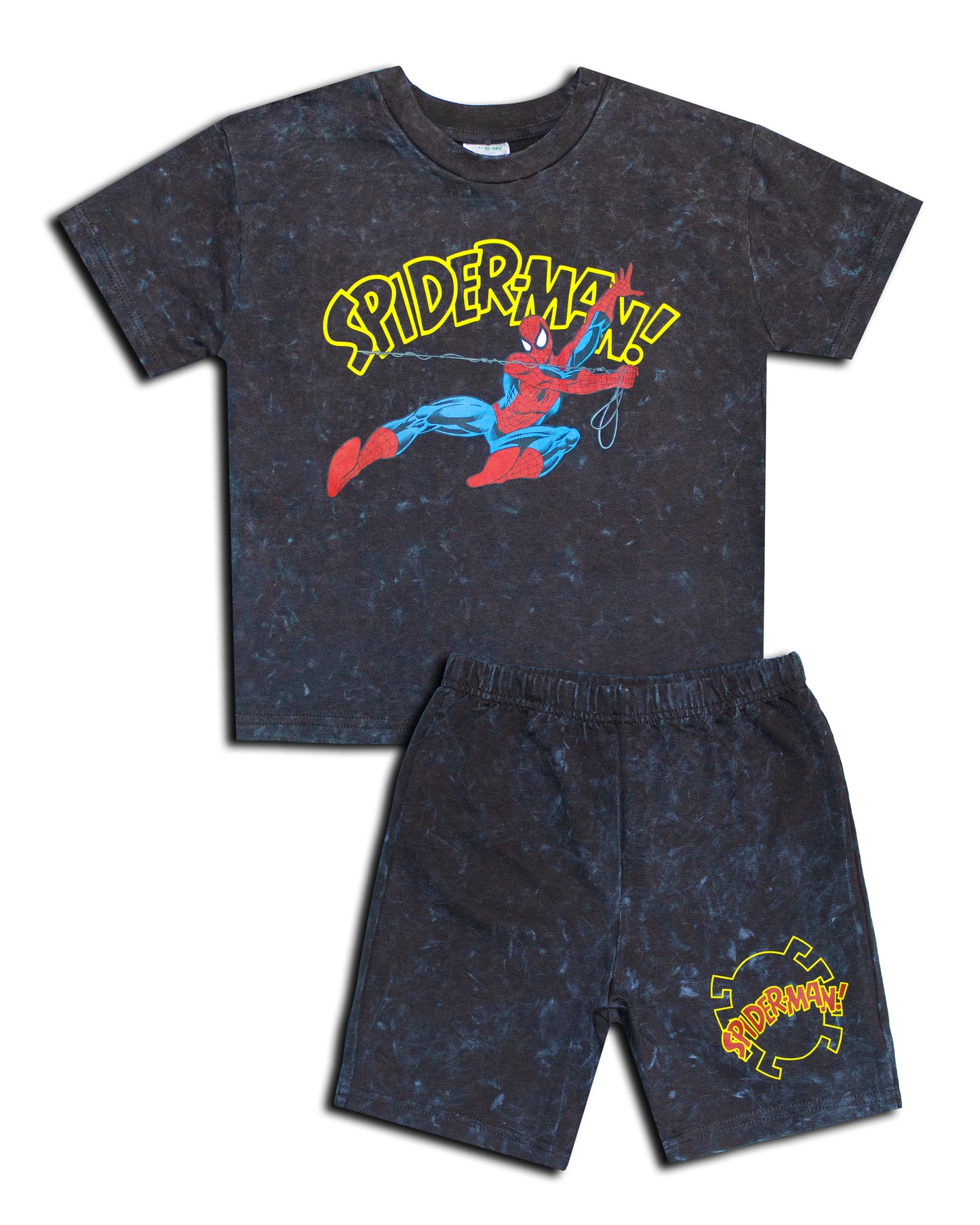 Marvel Spiderman Smart Stone Wash Drop Shoulder Shorty Set