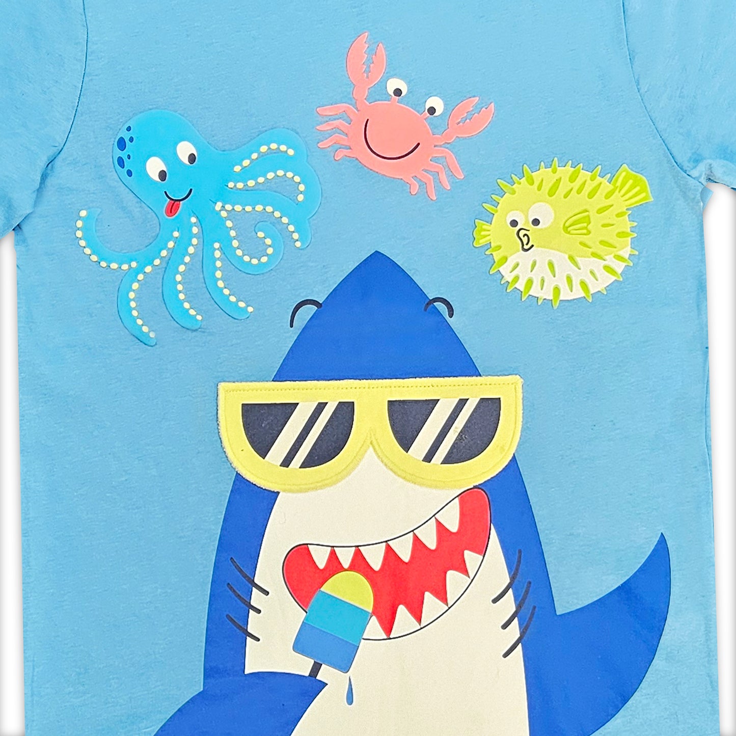Cool Shark Vibes Print T shirt Just for Kids