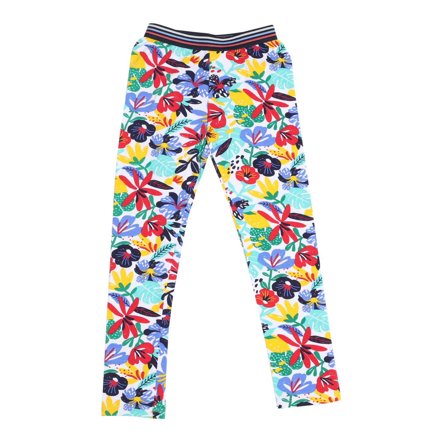 Lemon Flower Print Girls Outing Pants