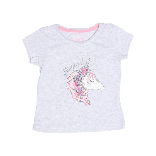 Unicorn Girls Glitter Printed T Shirt