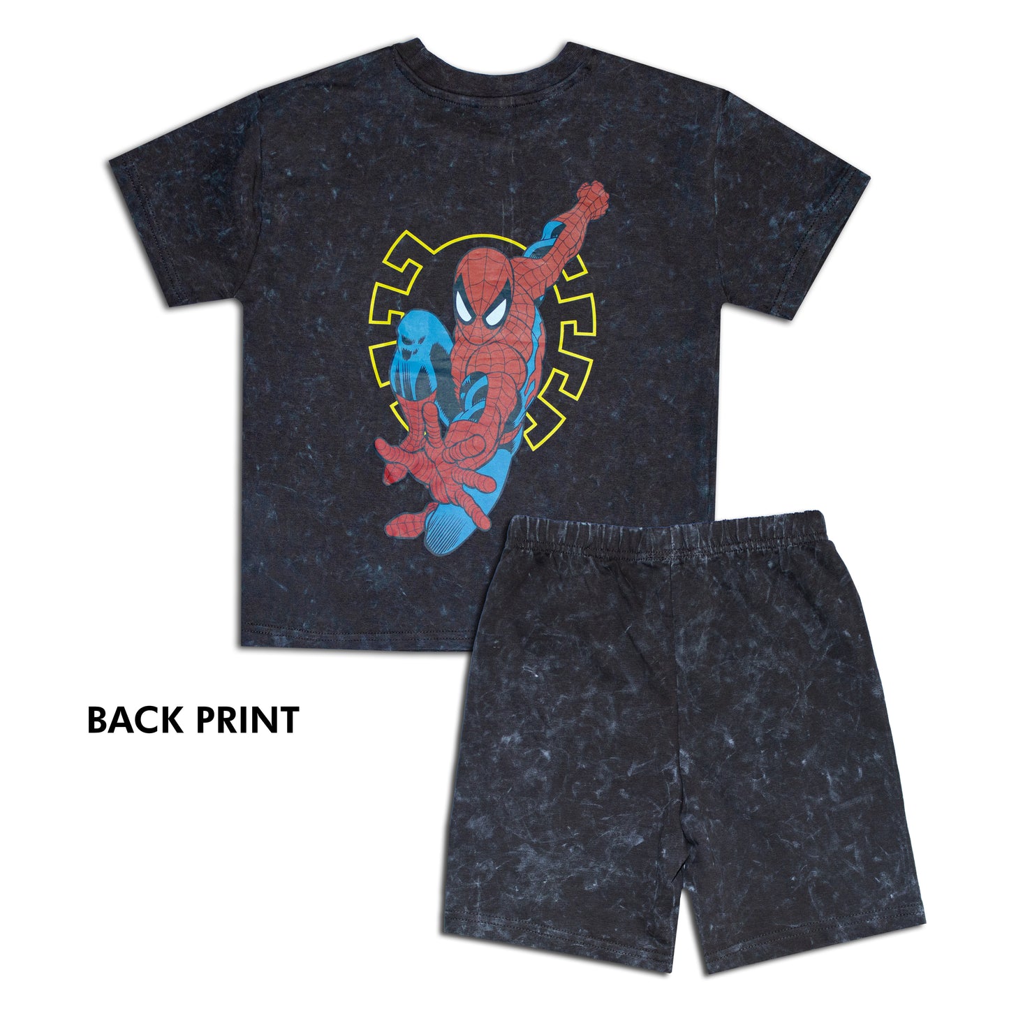 Marvel Spiderman Smart Stone Wash Drop Shoulder Shorty Set