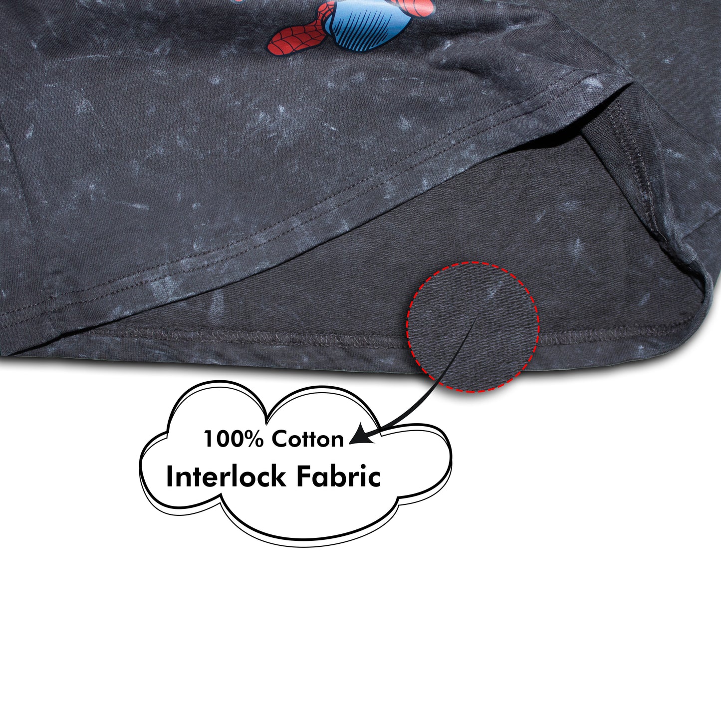 Marvel Spiderman Smart Stone Wash Drop Shoulder Shorty Set