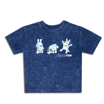 Bluey This Is Fun Smart Stone Wash Drop Shoulder Shorty Set