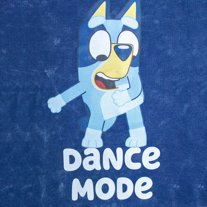 Bluey Dance Mode Smart Stone Wash Drop Shoulder Shorty Set