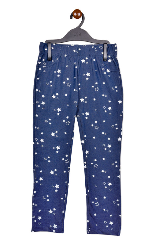 Star Print Girls Causal Jeans Style Pants