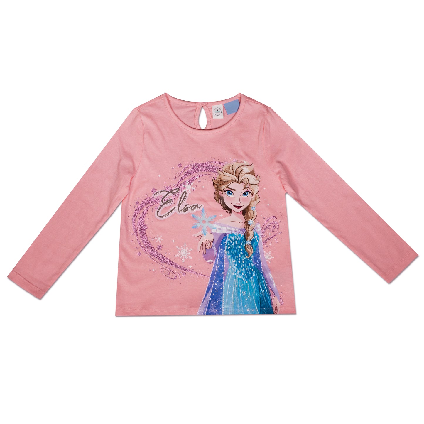 Disney Elsa Glitter Print Girls T Shirt