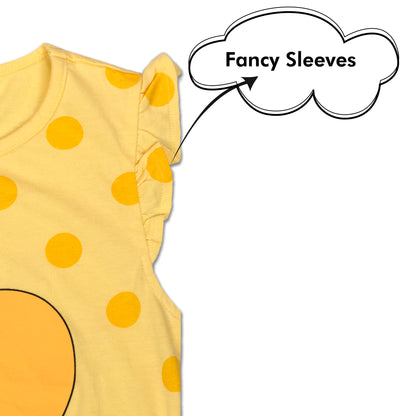 Daisy Duck Butterfly Sleeve Fancy Knot Girls T Shirt