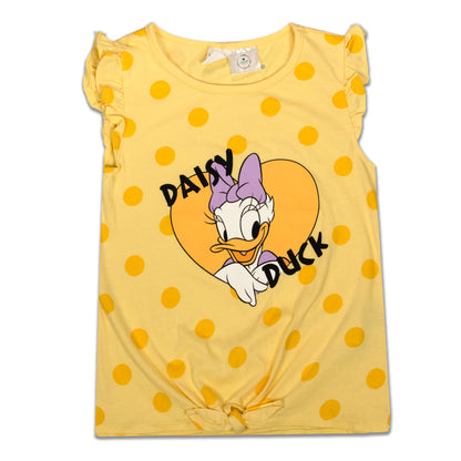 Daisy Duck Butterfly Sleeve Fancy Knot Girls T Shirt