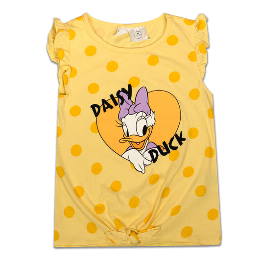 Daisy Duck Butterfly Sleeve Fancy Knot Girls T Shirt