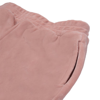 Peachy Pink Velvet Legging Cum Capri With Pockets
