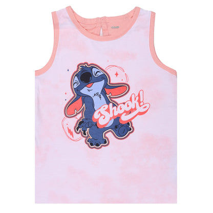 Baby Stitch Character Print Tie Dye Tank Top