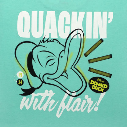 Donald Duck Sea Green Drop Shoulder Unisex Outing T Shirt