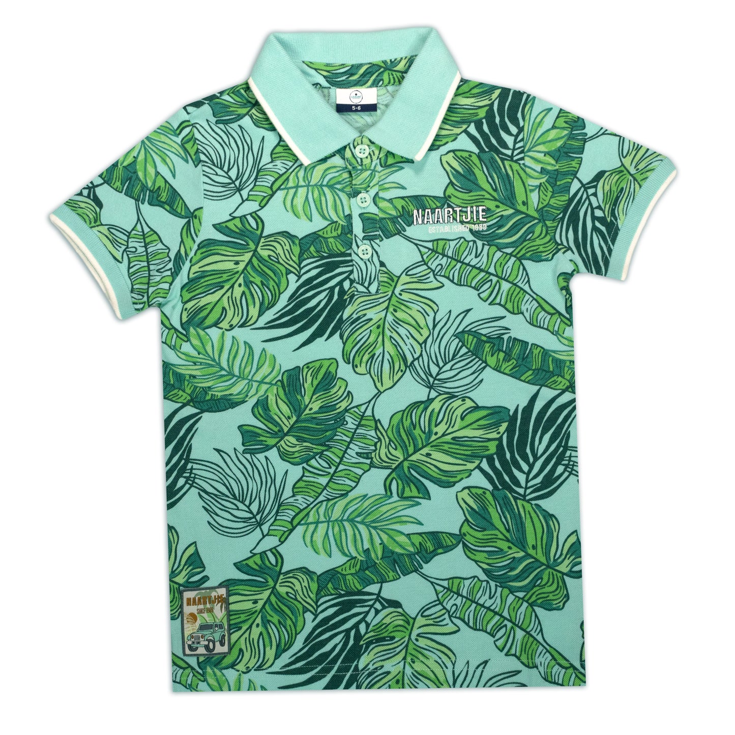 Tropical Forest Green Summer Collar Boys T Shirt