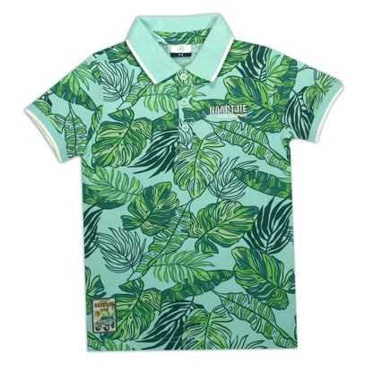 Tropical Forest Green Summer Collar Boys T Shirt