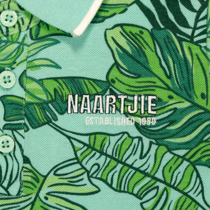 Tropical Forest Green Summer Collar Boys T Shirt