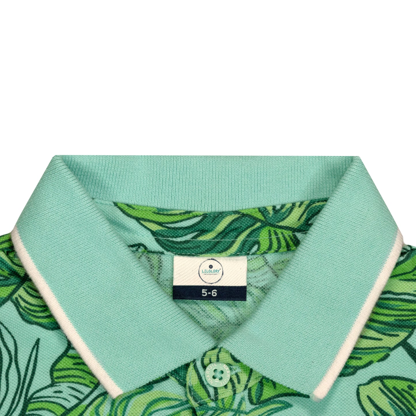 Tropical Forest Green Summer Collar Boys T Shirt