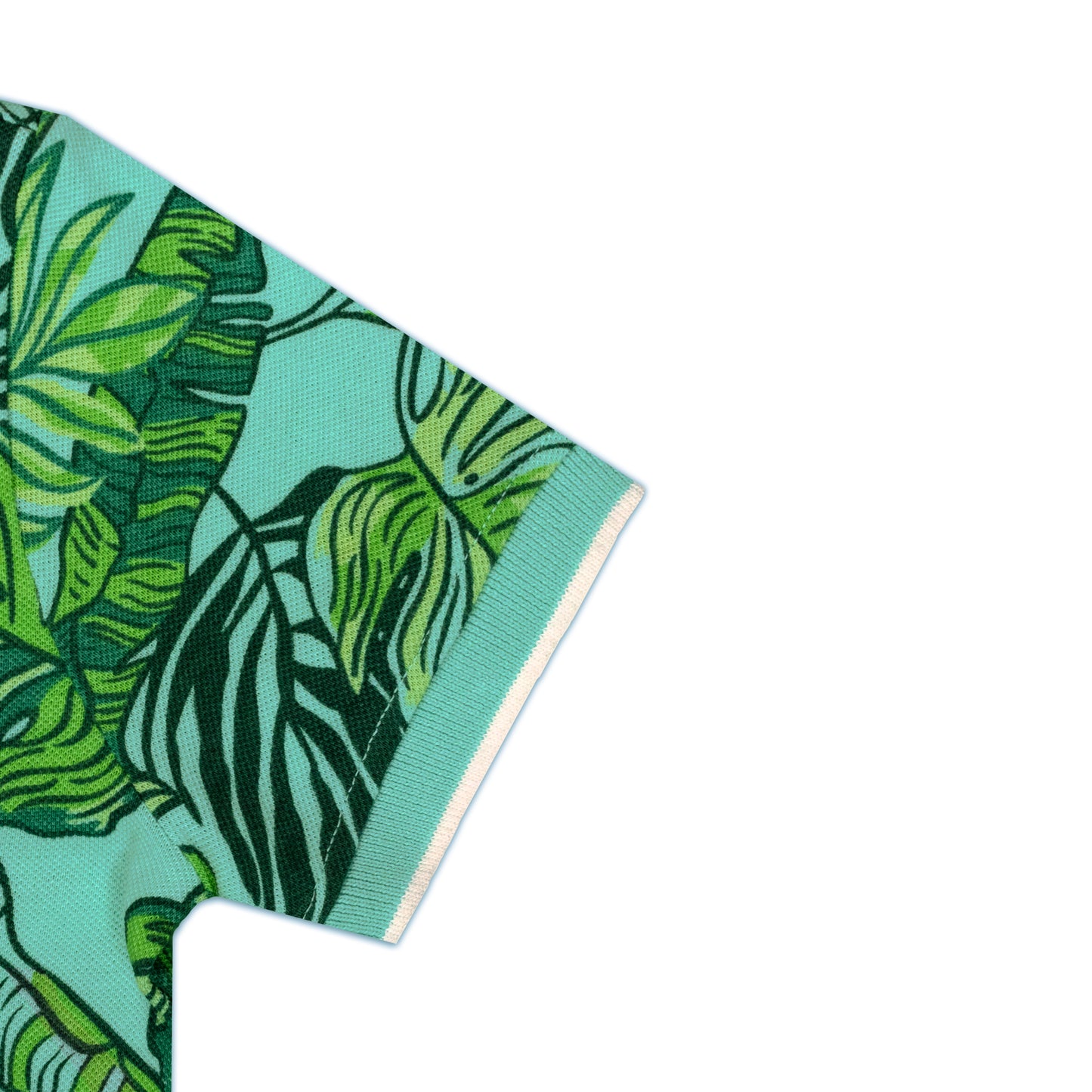 Tropical Forest Green Summer Collar Boys T Shirt
