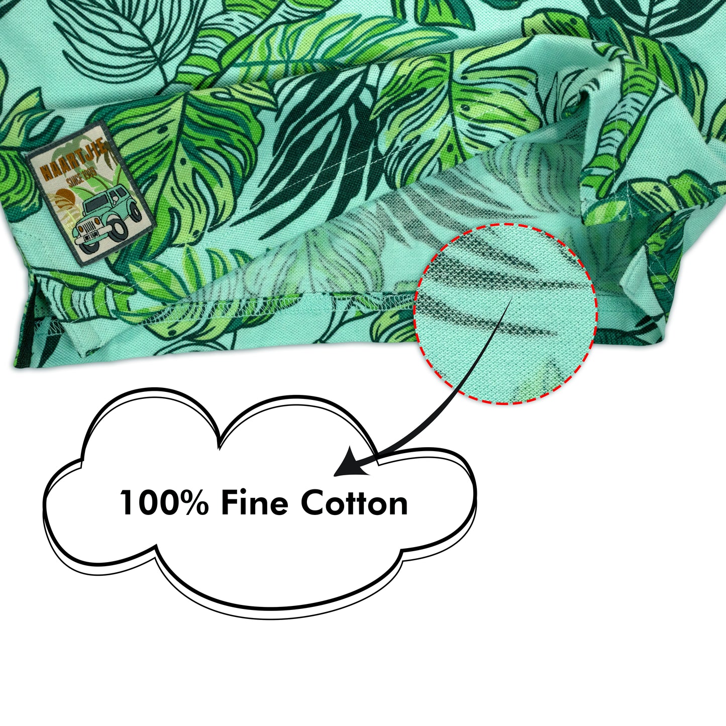 Tropical Forest Green Summer Collar Boys T Shirt