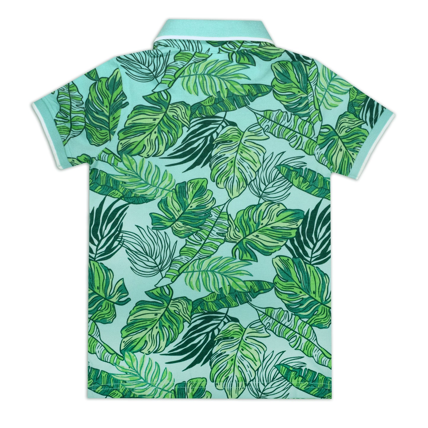 Tropical Forest Green Summer Collar Boys T Shirt