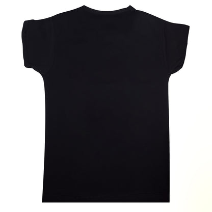 Mickey Mouse Sequin Party Wear Outing Girls Long Black T Shirt