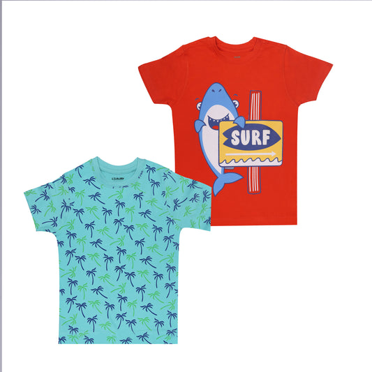 Tropical Surf Boys Outing T Shirt Combo 2 Piece Pack