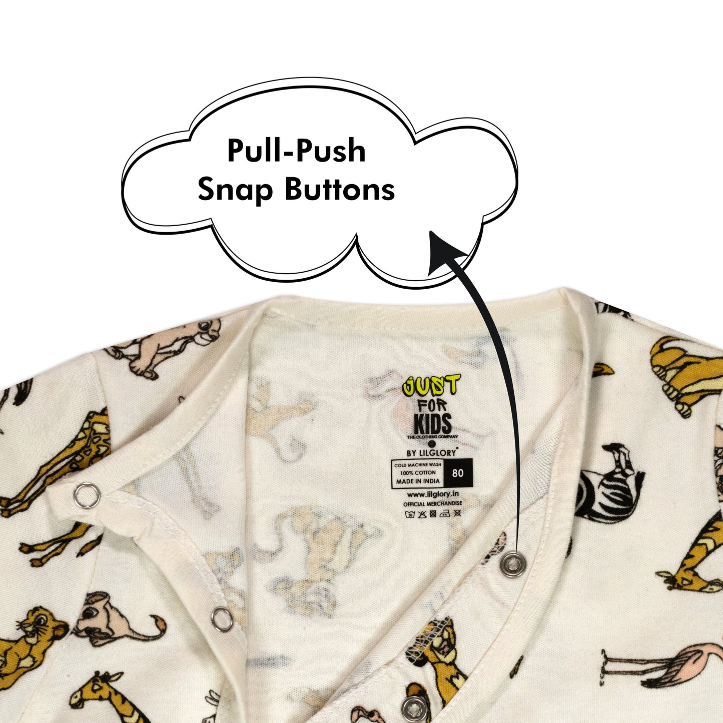 Lost In Jungle Fun Print Baby All Season Romper