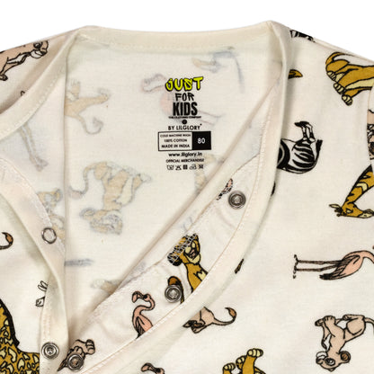 Lost In Jungle Fun Print Baby All Season Romper