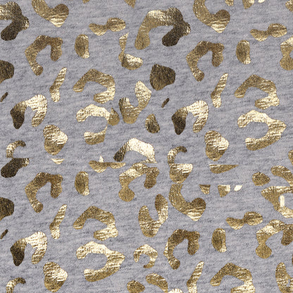 Gold Glitter Leopard Print Legging In Grey