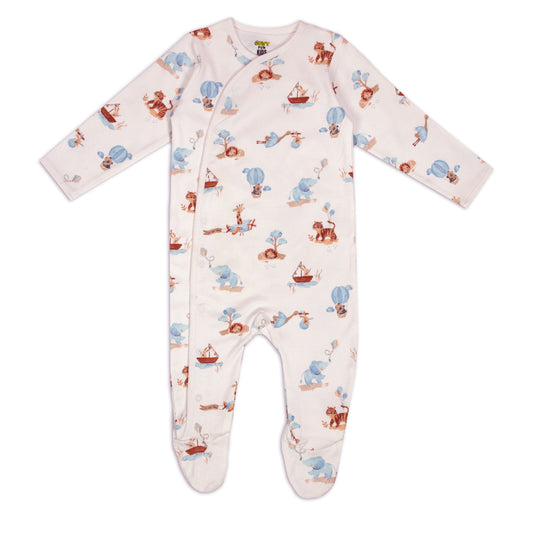 Time For Vacation Fun Print Baby All Season Romper