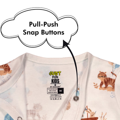 Time For Vacation Fun Print Baby All Season Romper