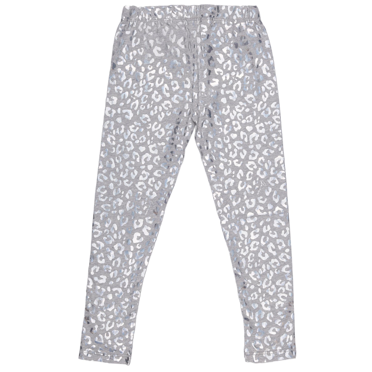 Silver Glitter Leopard Print Legging In Grey