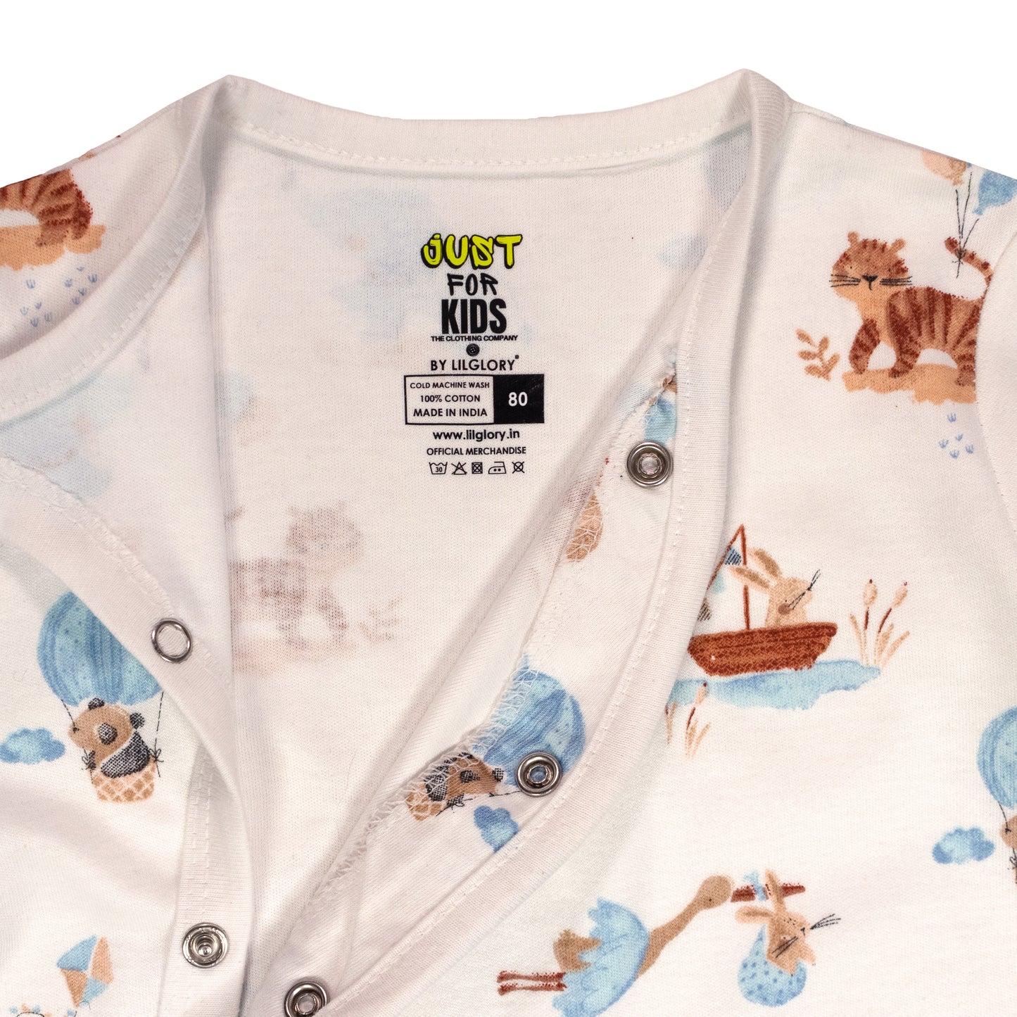 Time For Vacation Fun Print Baby All Season Romper