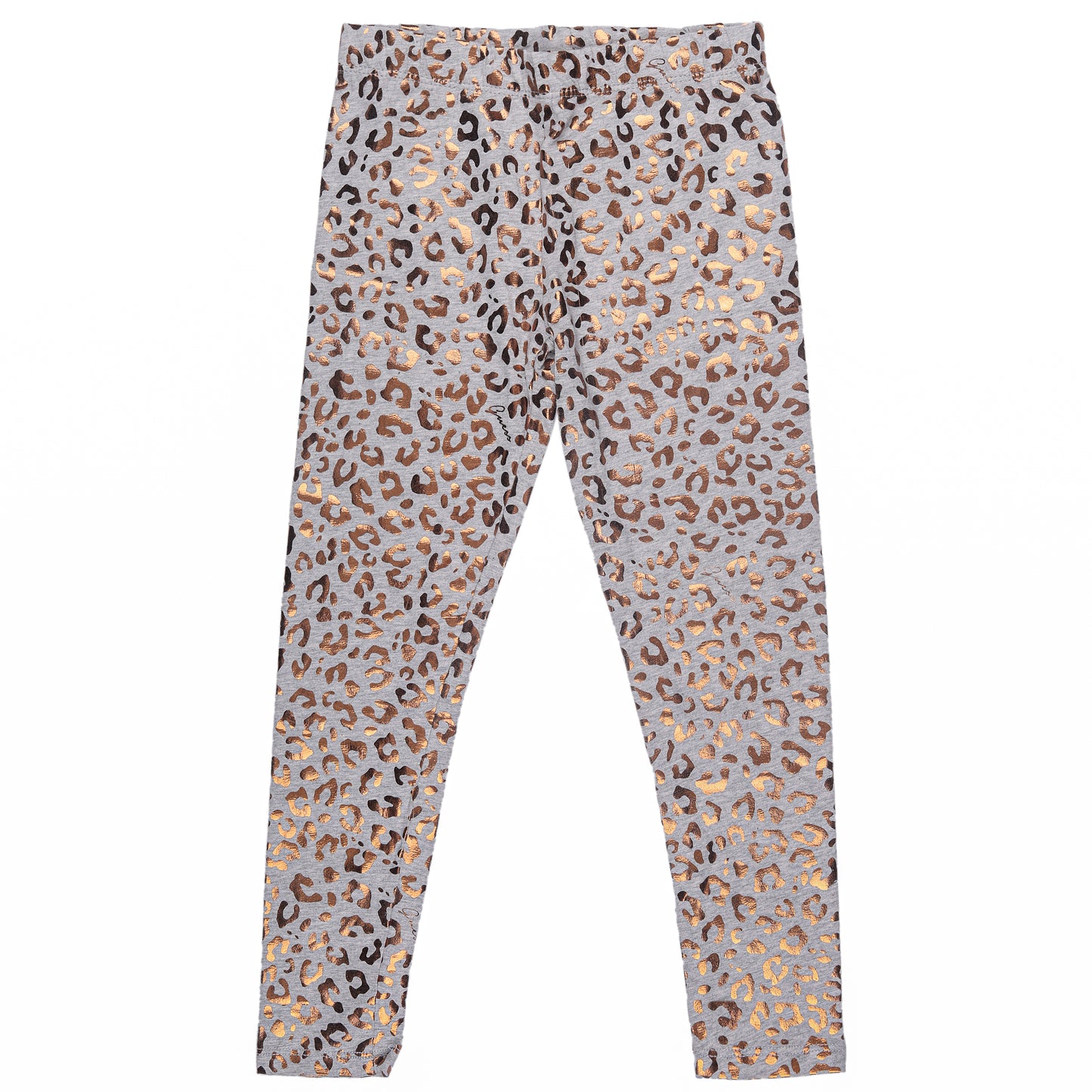 Rose Gold Glitter Leopard Print Legging In Grey