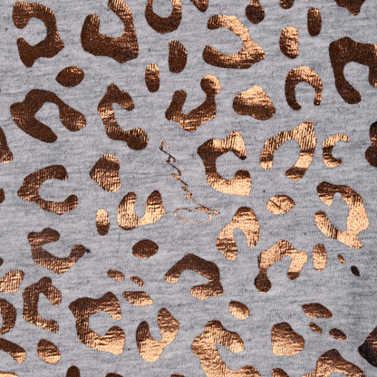 Rose Gold Glitter Leopard Print Legging In Grey