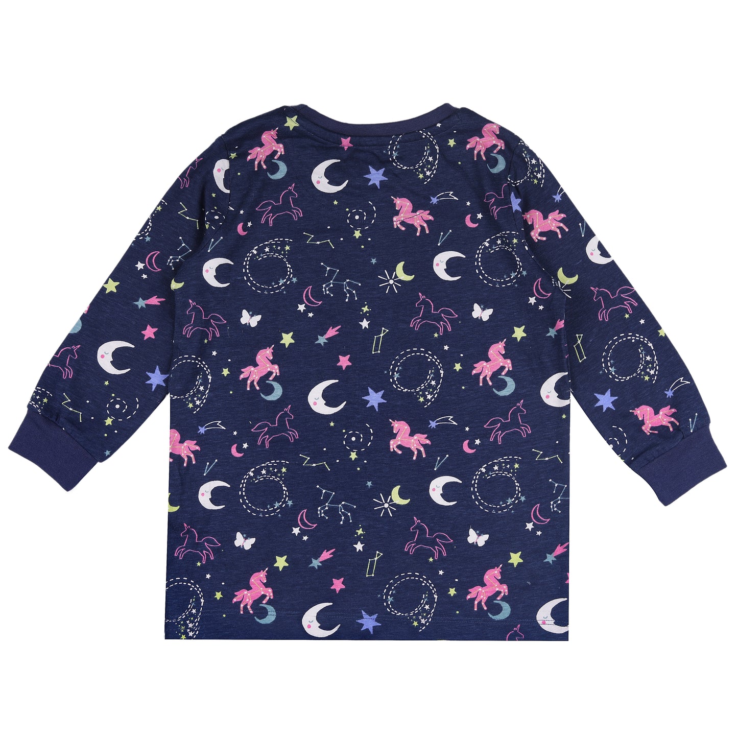 Unicorn Print Glow In Dark Night Suit Travelling Loungewear & Pyjama Set
