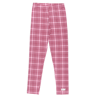 Pink Checked Legging Cum Capri Girl Pant