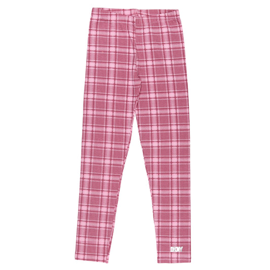 Pink Checked Legging Cum Capri Girl Pant