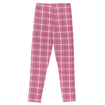 Pink Checked Legging Cum Capri Girl Pant