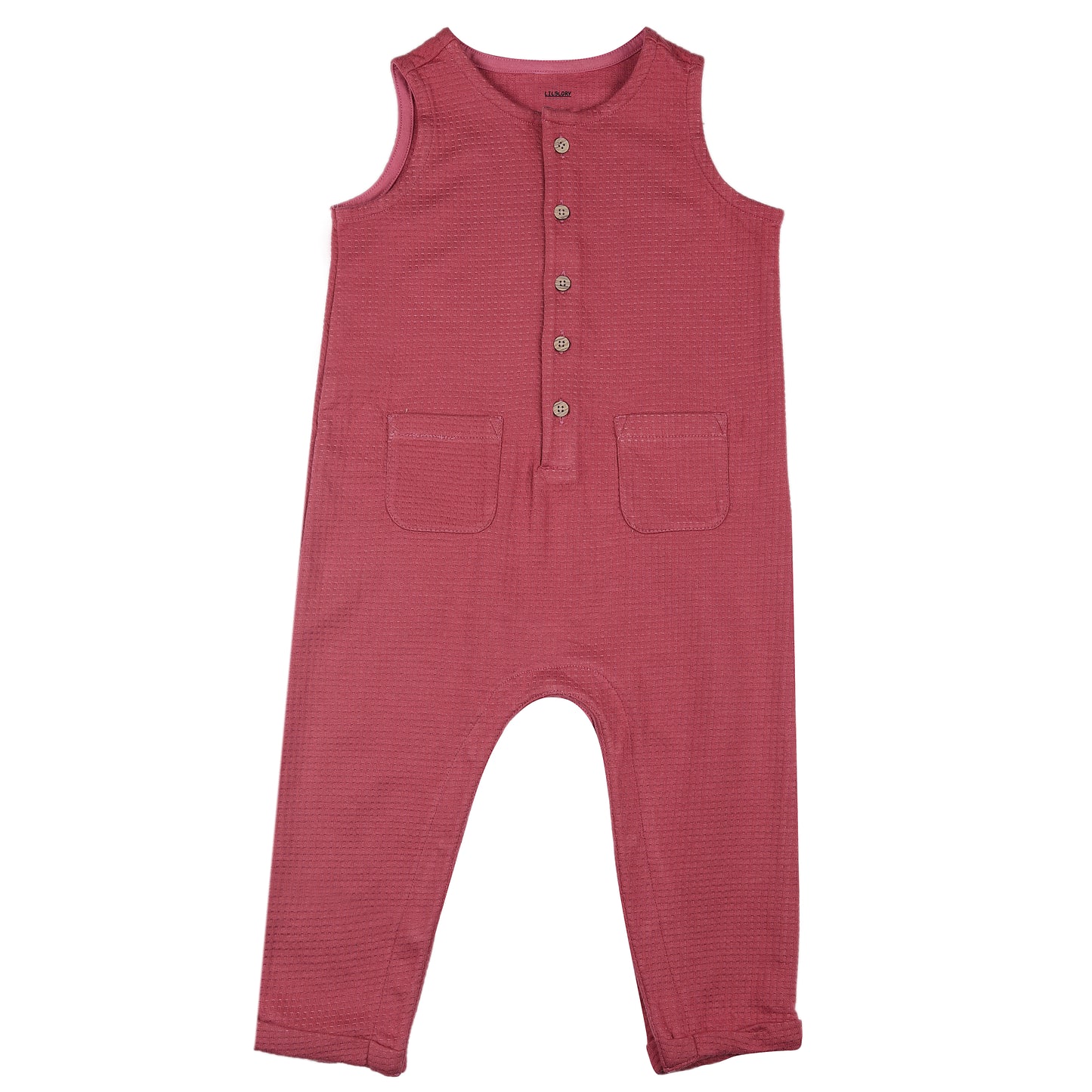 Sleeveless Rompers Cum Dungaree Suit With Pocket